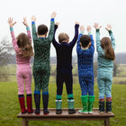 Kids Thermal Leggings Blue Forest